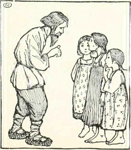 Russian Folk Tale - Illustration For The Bear And The Old Man's Daughters