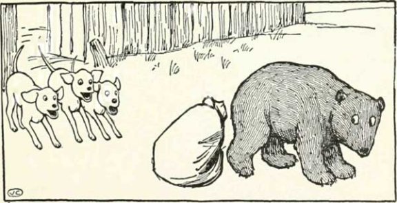 Russian Folk Tale - Illustration For The Bear And The Old Man's Daughters