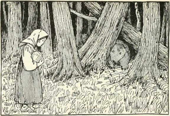 Russian Folk Tale - Illustration For The Bear And The Old Man's Daughters