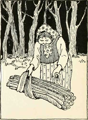 Russian Folk Tale - Illustration For The Cock And The Bean