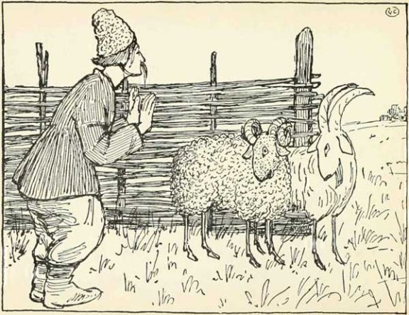 Russian Folk Tale - Illustration For The Goat And The Ram