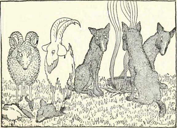 Russian Folk Tale - Illustration For The Goat And The Ram