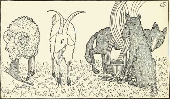 Russian Folk Tale - Illustration For The Goat And The Ram